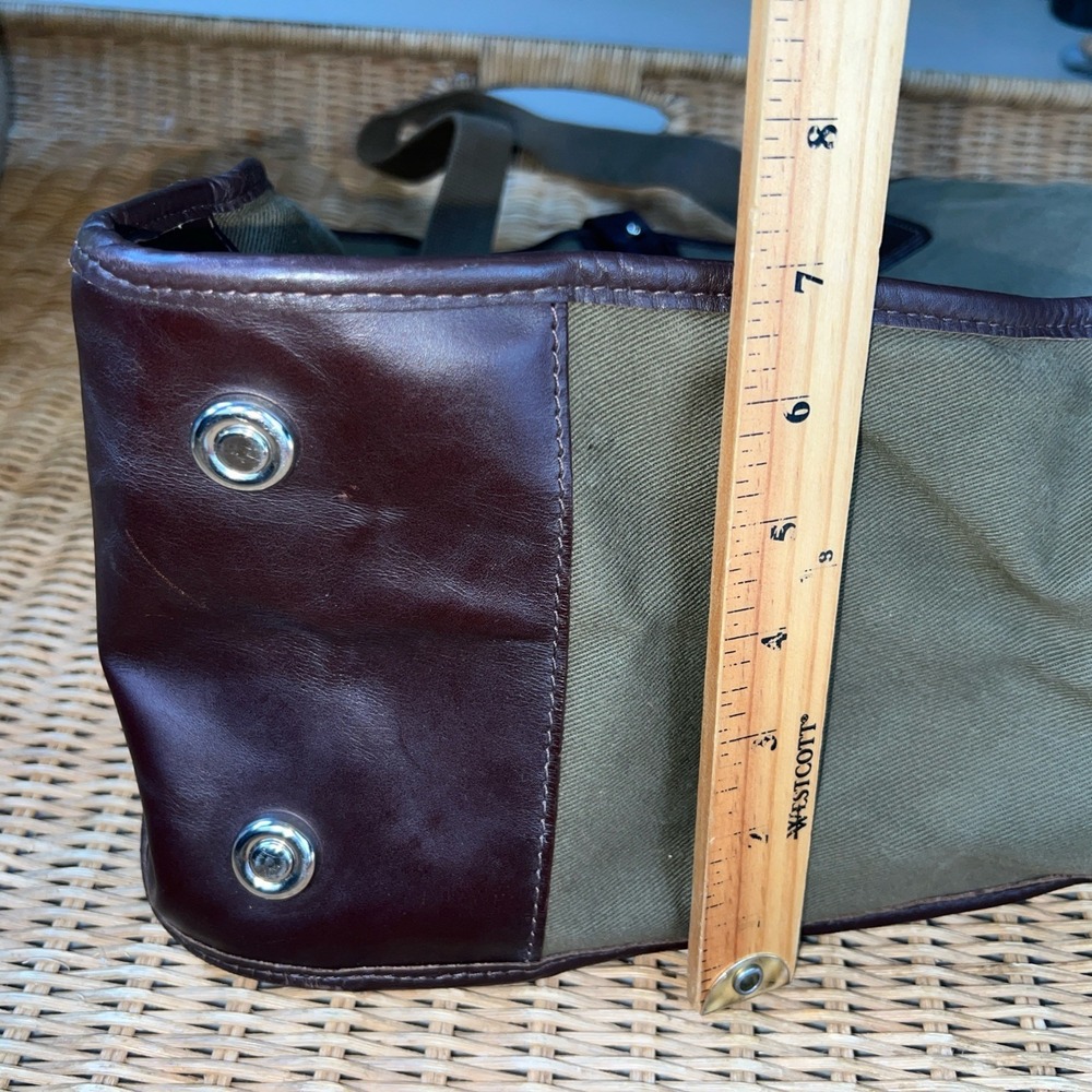 John Chapman Olive Green  Leather Trim Tote Bag England Corsair Capital Handmade - Picture 10 of 12